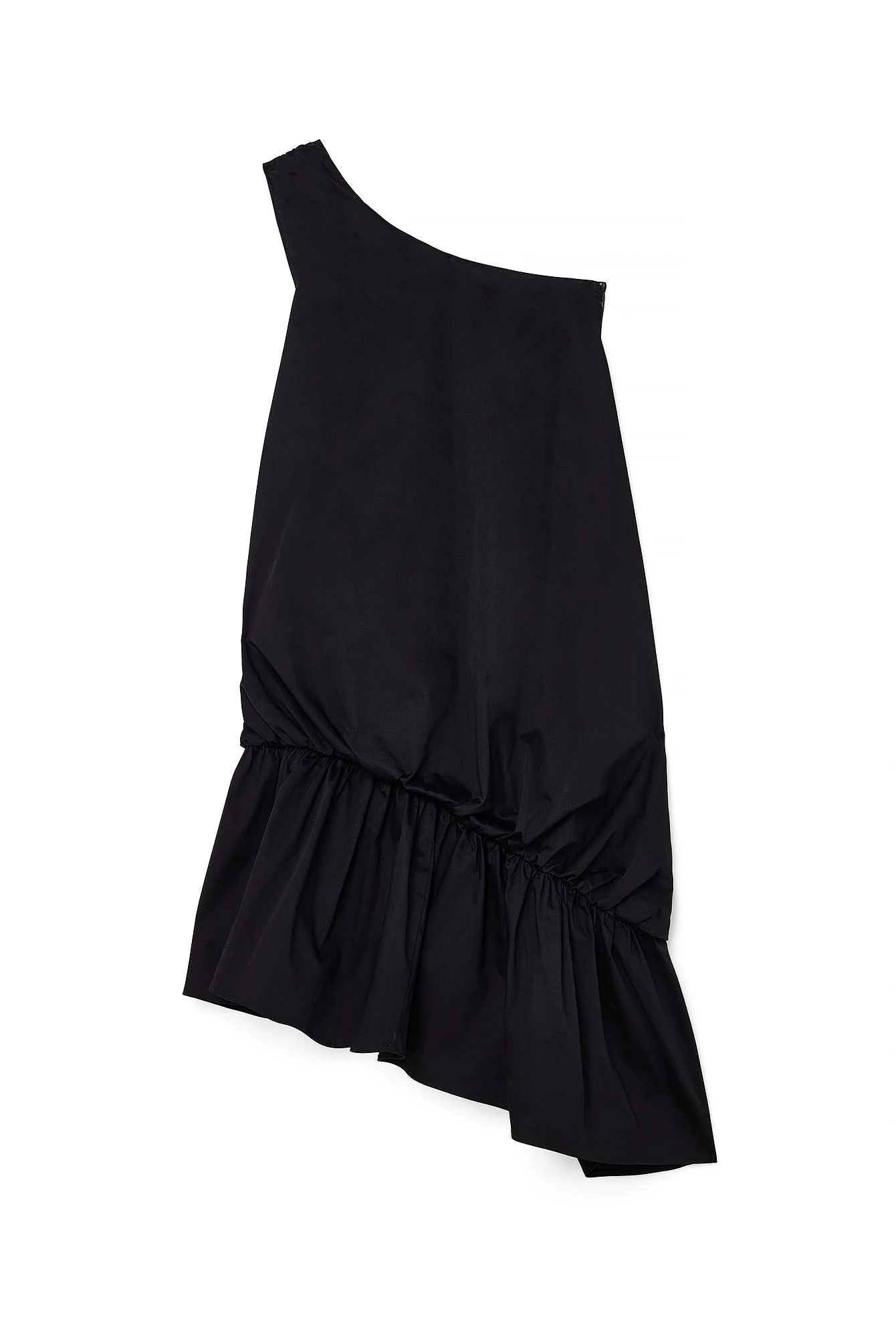 Asymmetrisches voluminöses One-Shoulder-Kleid