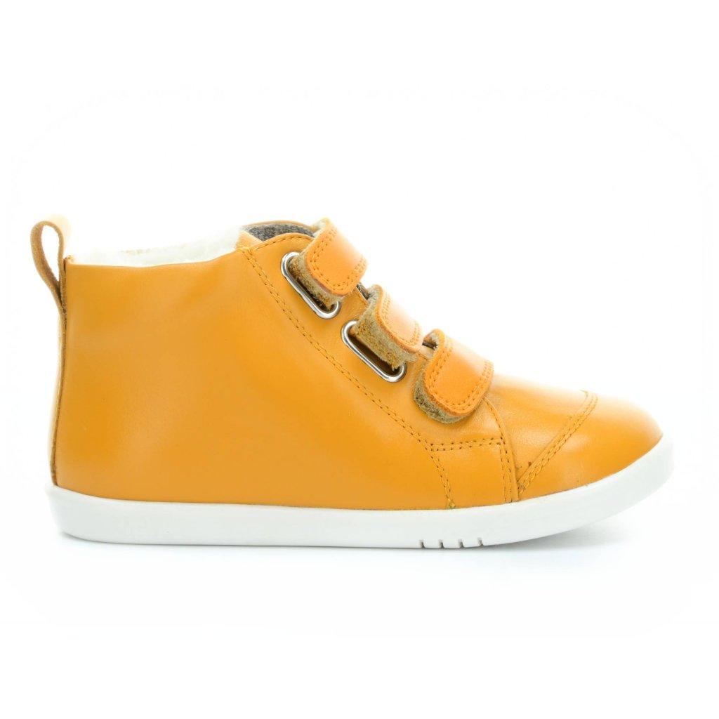 Bobux Hi Court Switch Arcitc Butterscotch (White/Smoke) gelbe gefütterten Stiefeletten