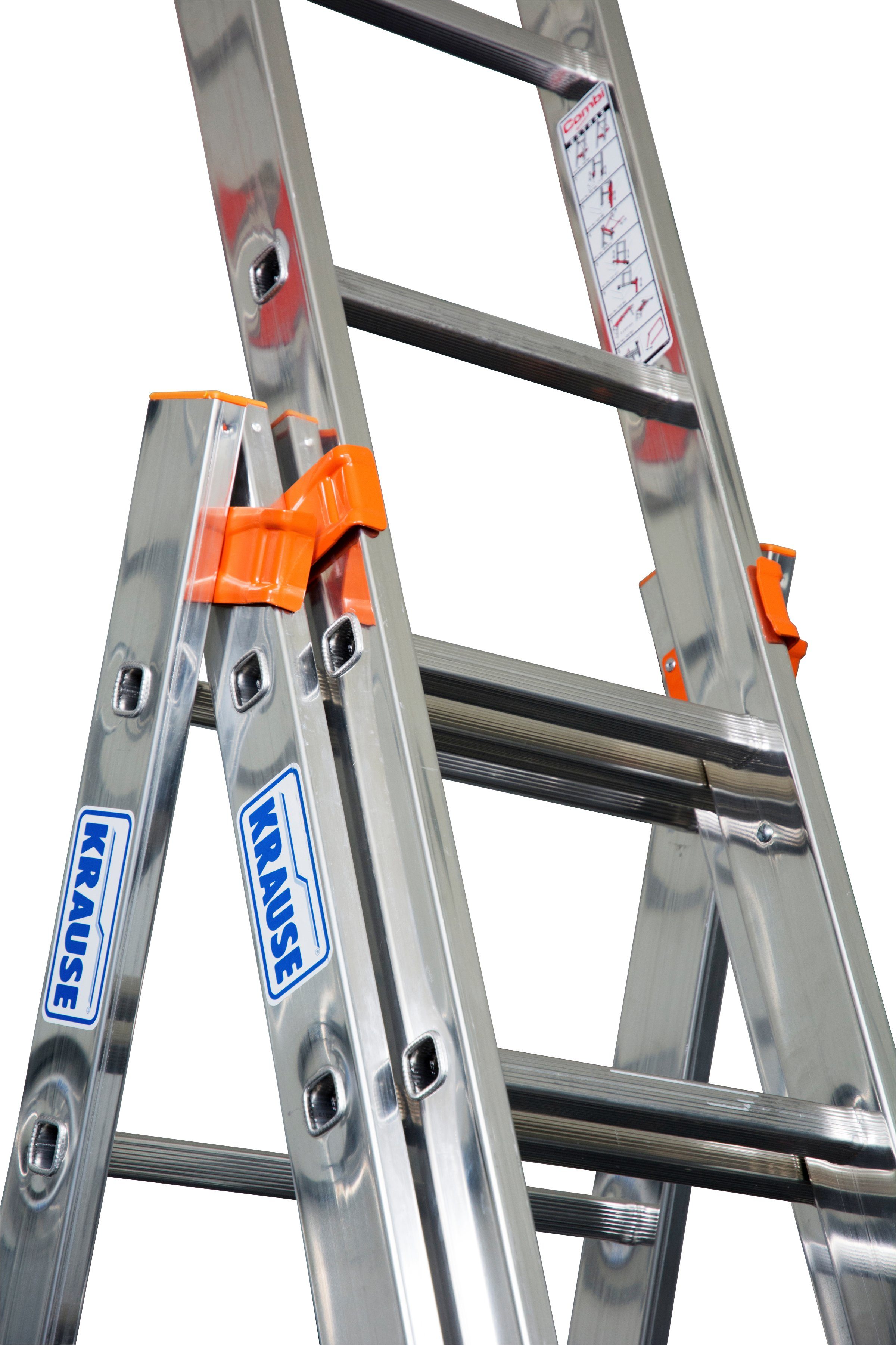 KRAUSE Vielzweckleiter Tribilo, Alu, 3x8 Sprossen, Arbeitshöhe ca. 605 cm