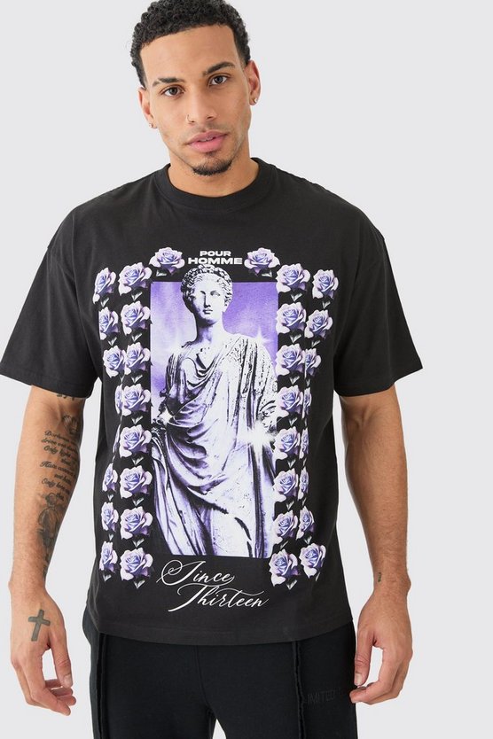 Florales Oversize T-Shirt mit Print