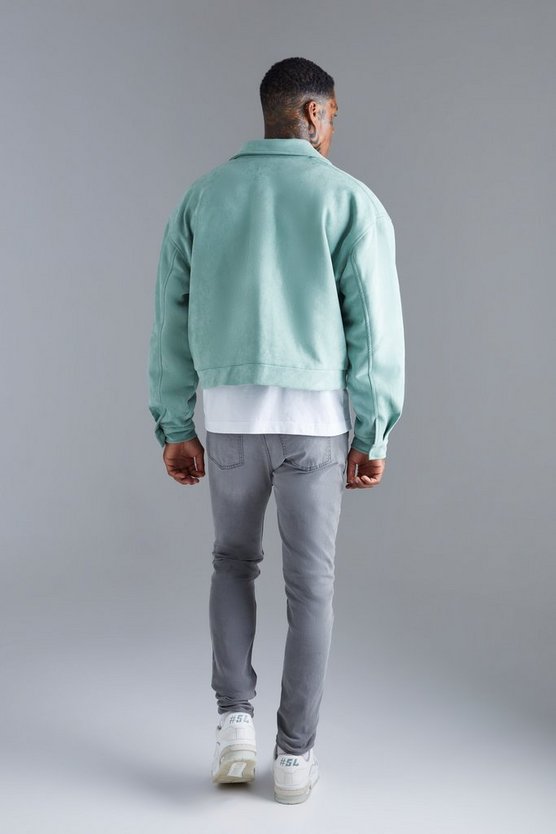 Kastige Wildleder Harrington-Jacke