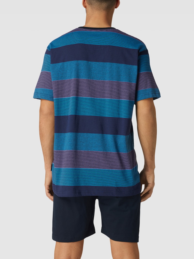 Pyjama mit Streifenmuster in blau