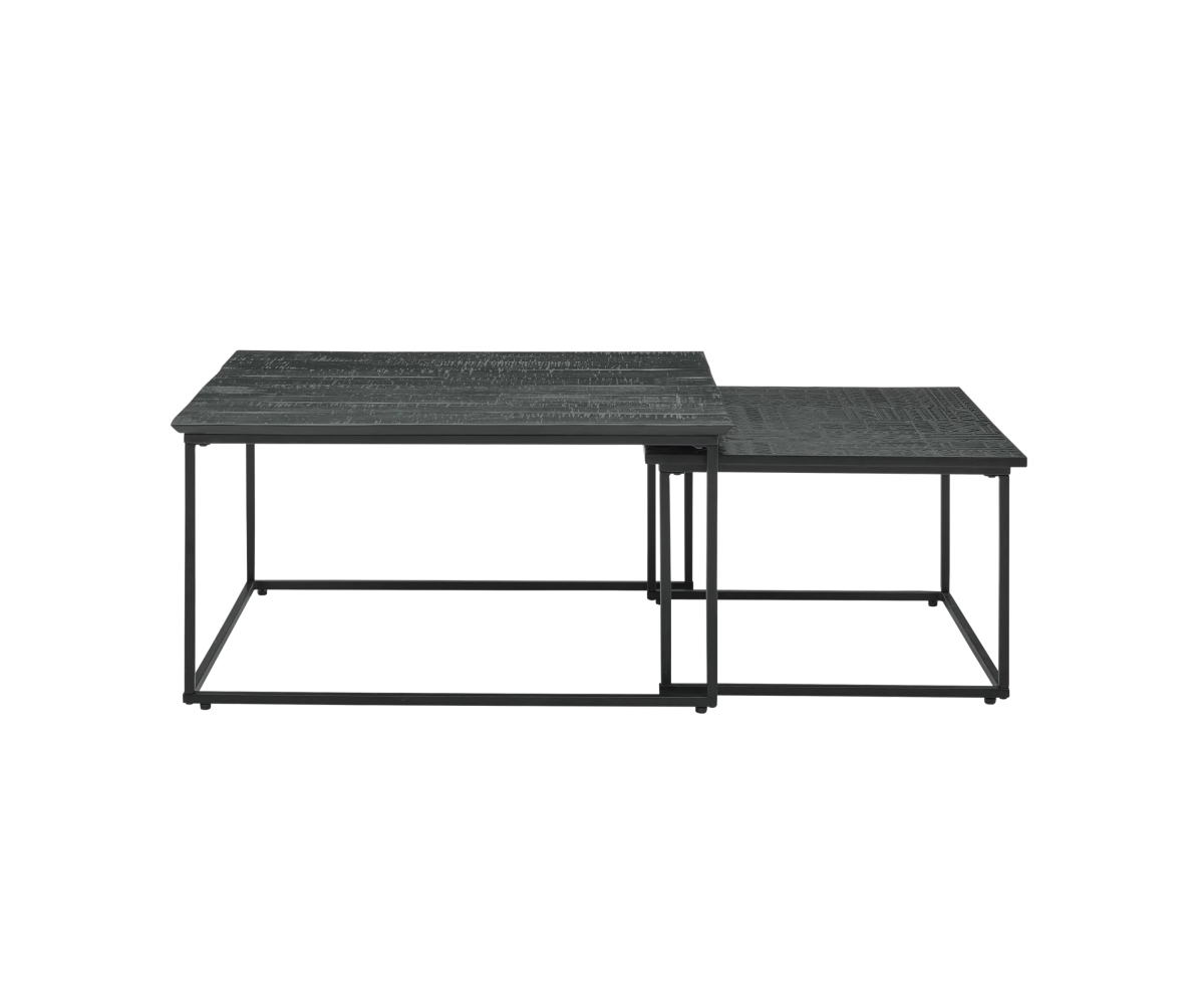 Roomio Couchtisch-Set No. 2001 Schwarz Eckig