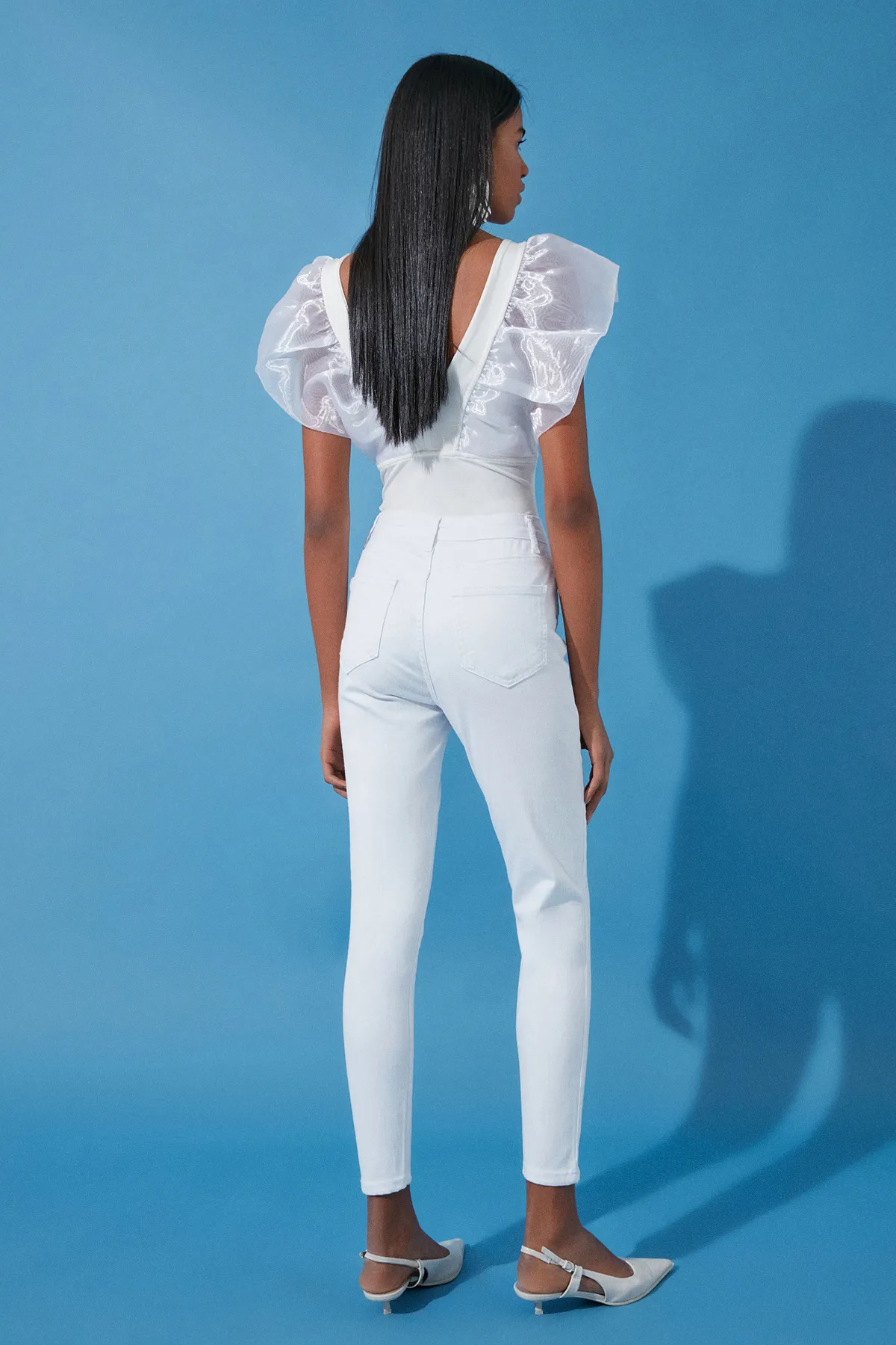 Trendyol Collection  Weiße Skinny Jeans mit hoher Taille TWOSS24JE00266