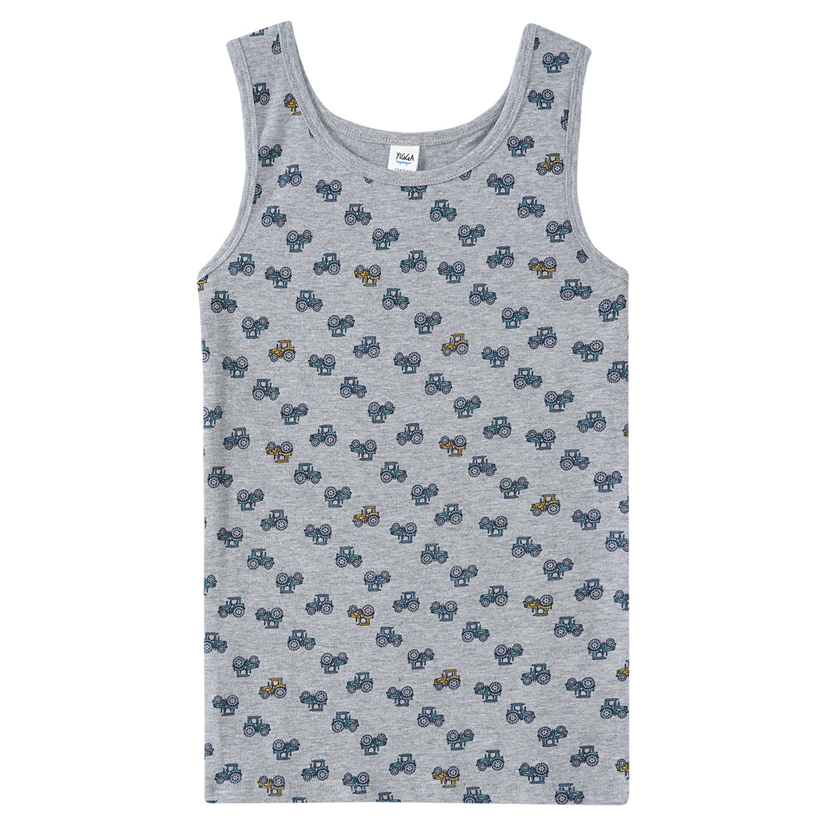 2 Jungen Unterhemden mit Trecker-Print