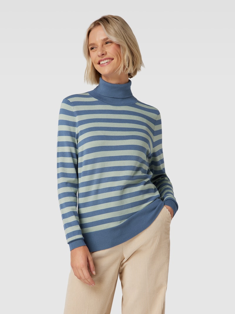 Longsleeve mit Rollkragen in rauchblau