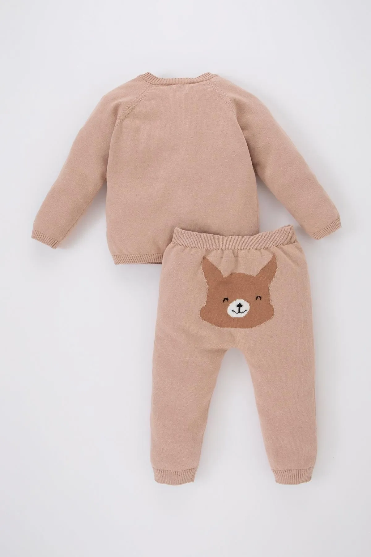 DeFacto  2er-Set aus gemustertem Baumwollstrickpullover mit Fuchsmuster für Babys und Mädchen