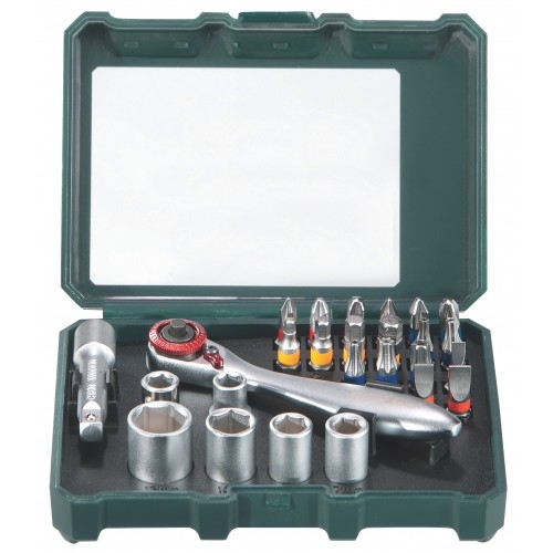 „Metabo“ priedų 626701000 antgalių ir terkšlės rinkinys, 26 dalys
