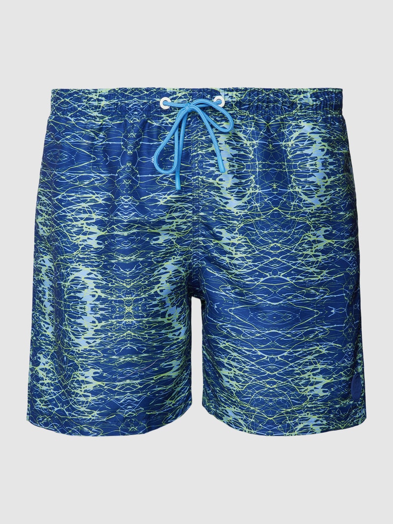 PLUS SIZE Badehose mit Allover-Muster in marineblau