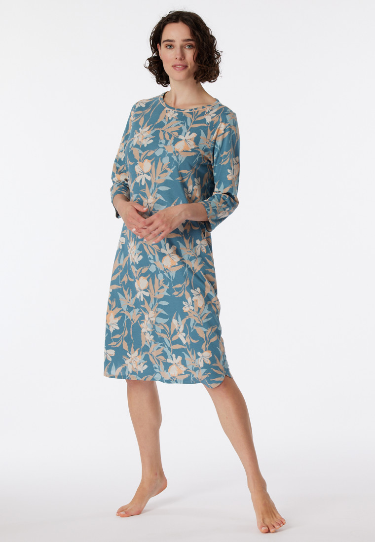 Nachthemd 3/4-Arm Blumenprint multicolor - Comfort Nightwear