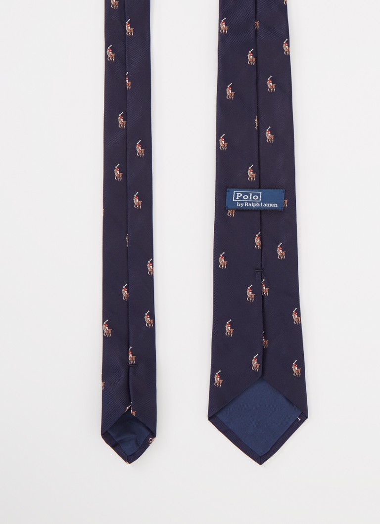 Cravate en soie Ralph Lauren avec broderie du logo