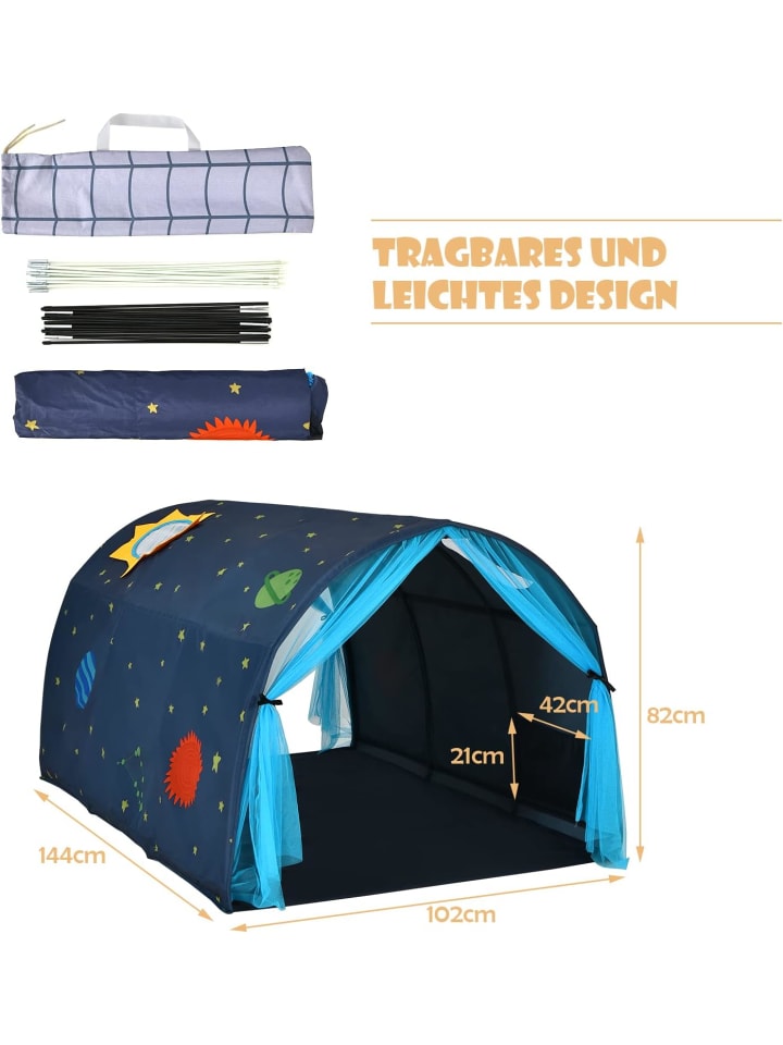 COSTWAY Prinzess Spielhaus in Blau günstig kaufen 102 cm