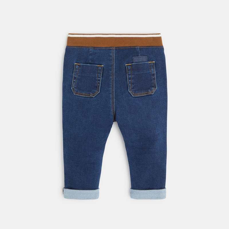 Pantalon denim knitlook bleu bébé garçon