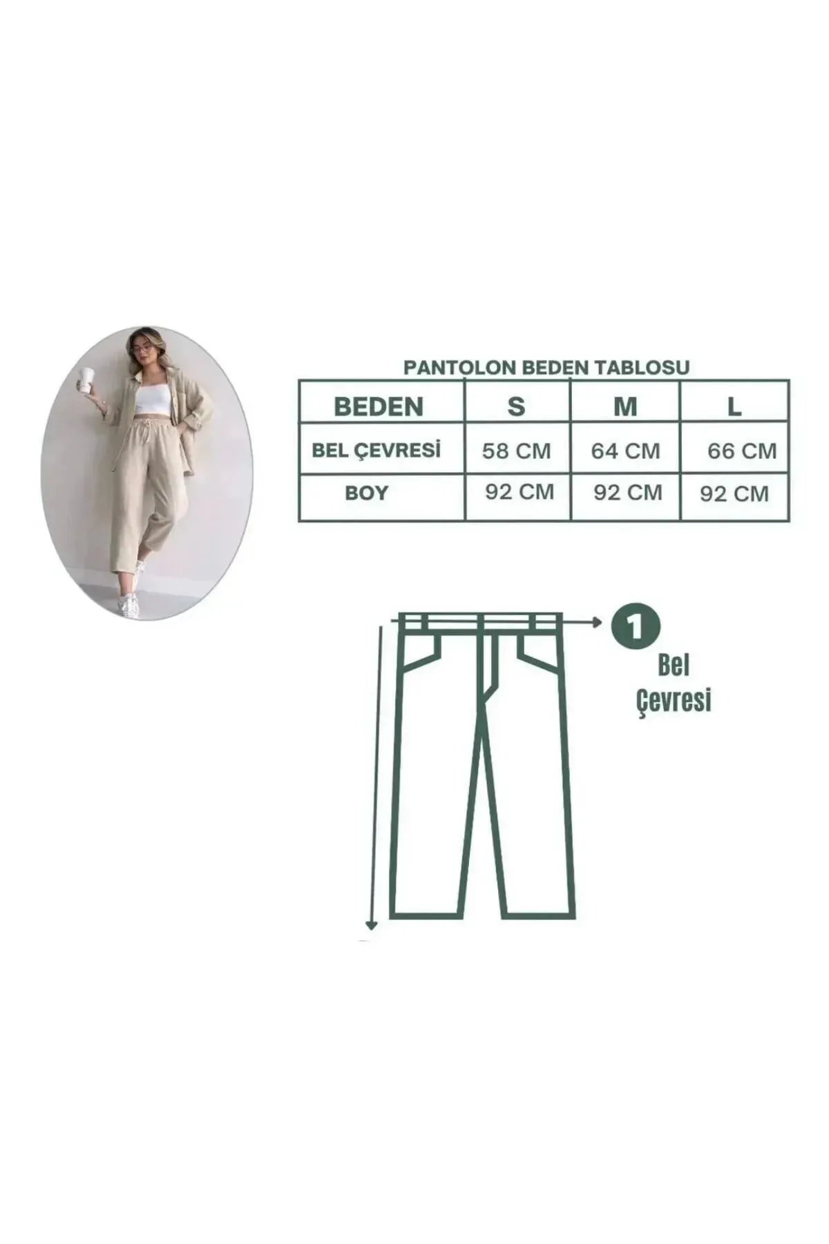ZF BUTİK  Damen Set aus Hemd und Hose aus doppeltem Leinen in Blau