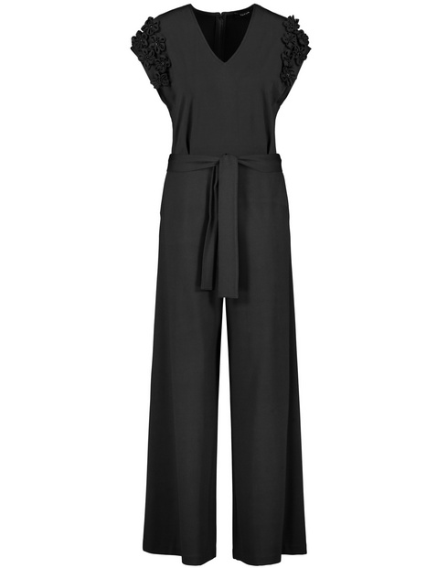 Eleganter Jumpsuit mit Chiffon-Blumen
