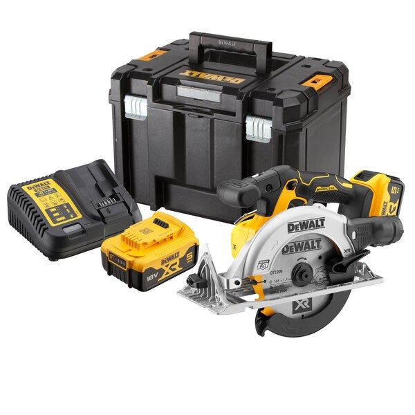 DeWalt DCS565P2-QW XR Ασύρματο Κυκλικό Πριόνι 165mm 18V 5.0Ah Li-Ion σε TSTAK