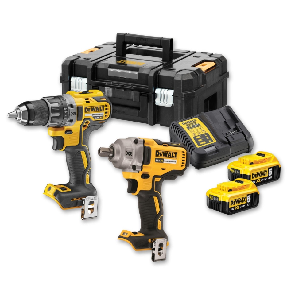 DeWalt DCK2077P2T-QW Comboset 18V 5,0AH Li-ion - șurub de gaurit DCD791 + rotiță de găurit DCF894