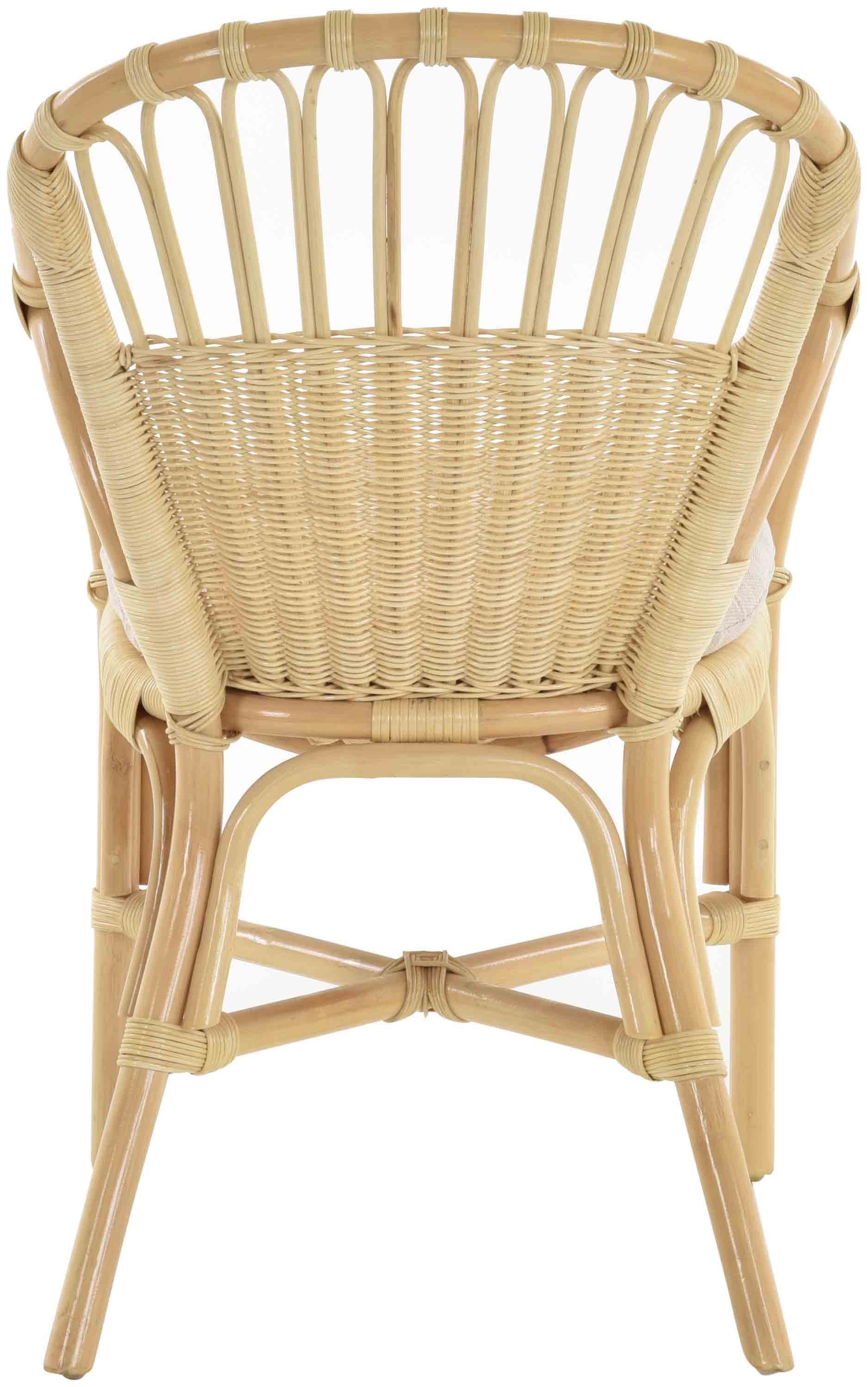 Krines Home Stapelstuhl Stapelbarer Rattan Wintergarten Sessel Korbstuhl mit Armlehnen, Korbsessel Geflochten, Stabil