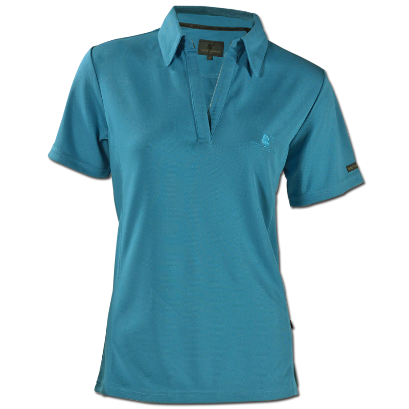 Wolf Camper blaues Damen Poloshirt
