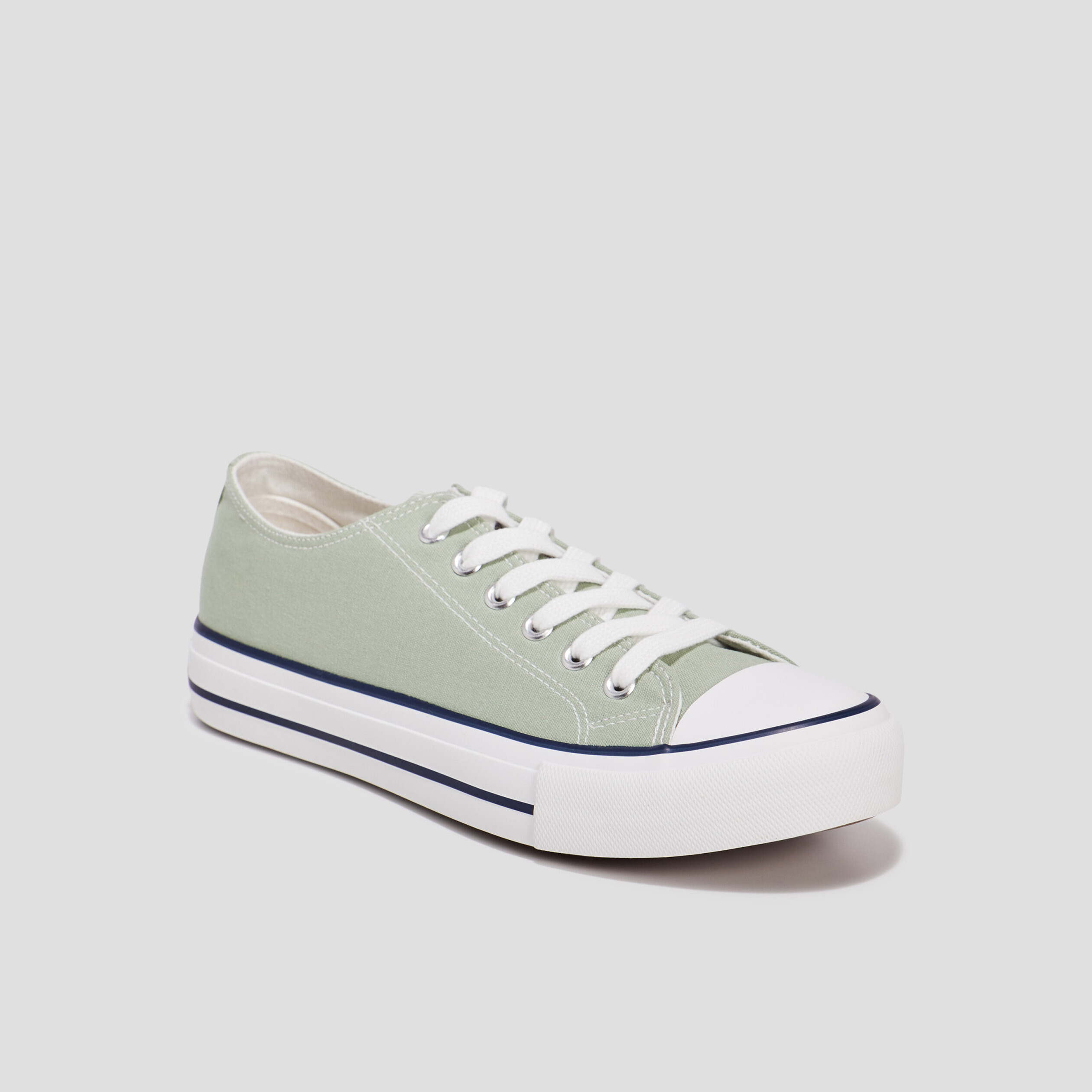 Tennis en toile à lacets Creeks vert clair femme | La Halle