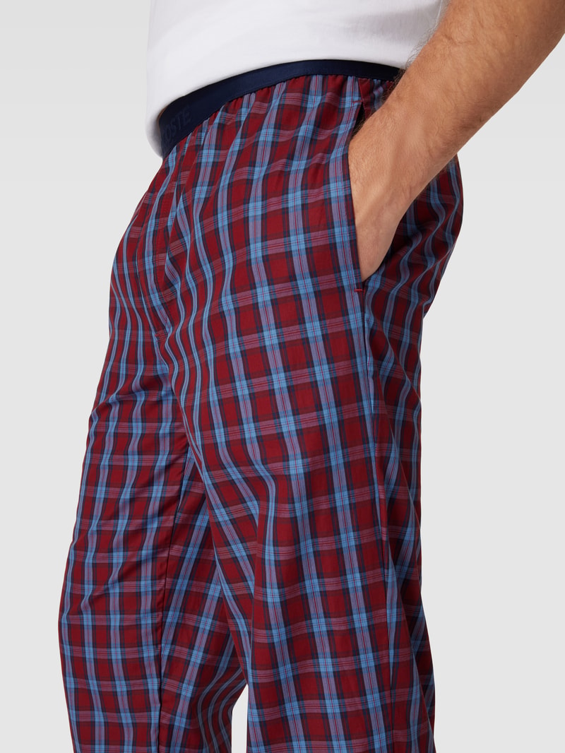 Pyjama-Hose mit Allover-Muster in bordeaux rot