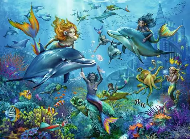 Kinderpuzzle ab 6 Jahren - Abenteuer unter Wasser - 100 Teile