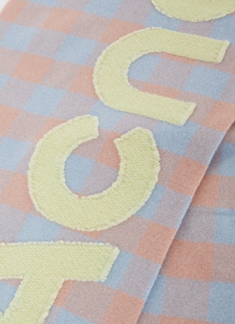Acne Studiosin villahuivi logolla ja ruutukuosilla 205 x 35 cm