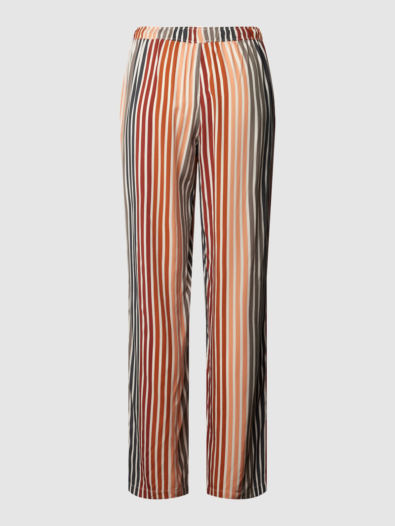 Pyjama-Hose aus Viskose mit Streifenmuster in rostrot