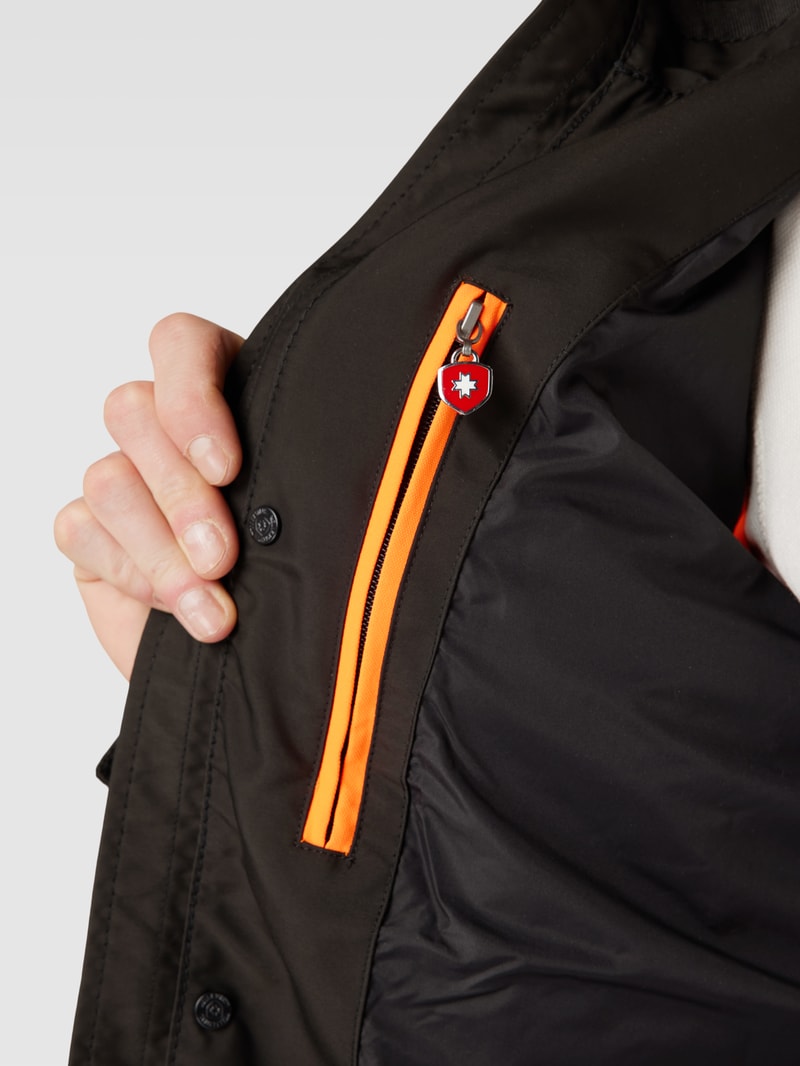Funktionsjacke mit Stehkragen in schwarz