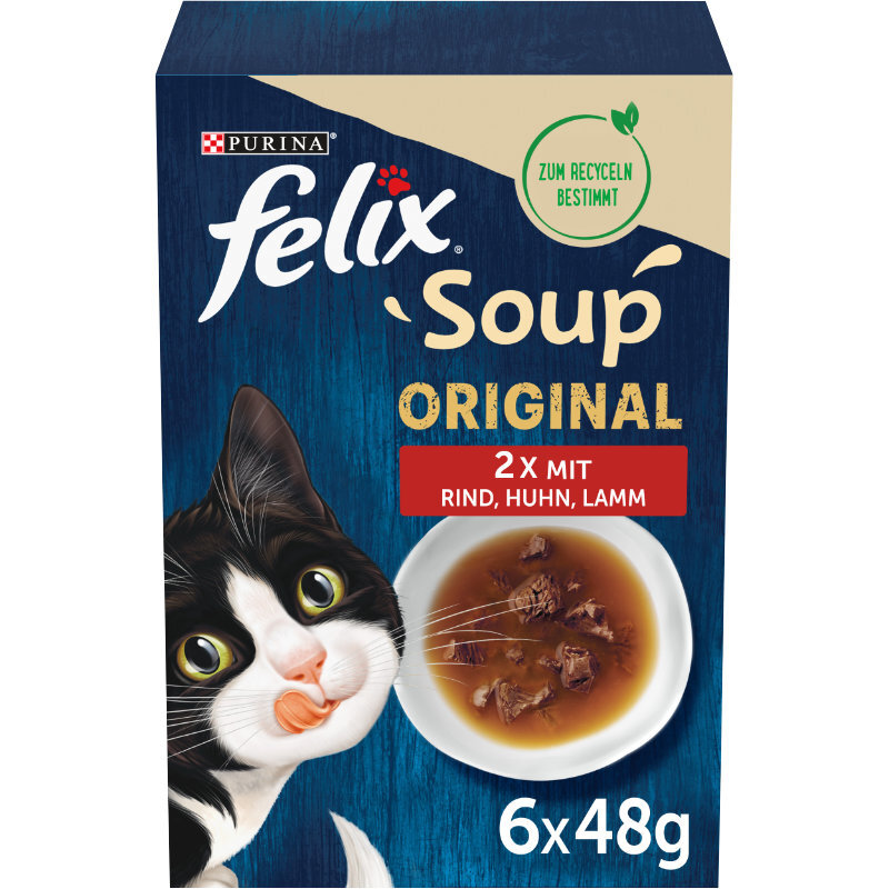 Felix Nassfutter Felix Soup Suppe 6x48g Rind, Huhn, Lamm