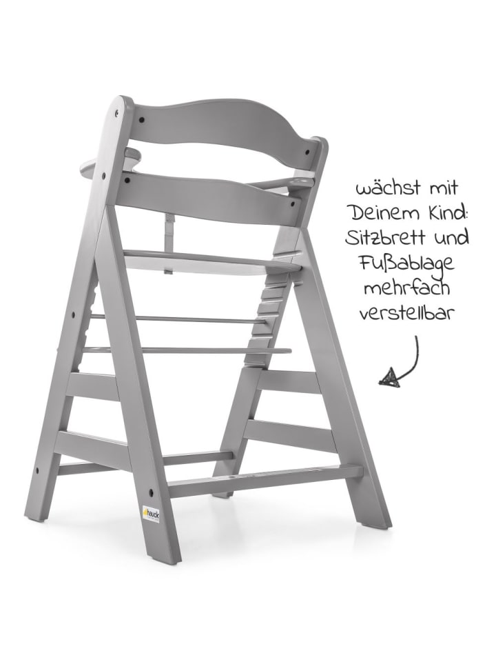 Hauck Hochstuhl Alpha Plus Grau - im Sparset inkl. Essbrett in grau günstig kaufen onesize