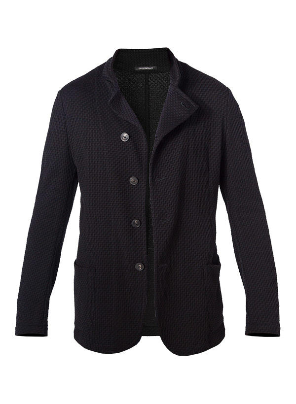 EMPORIO ARMANI, Strick-Sakko, Baumwolle-Viskose ungefüttert, schwarz