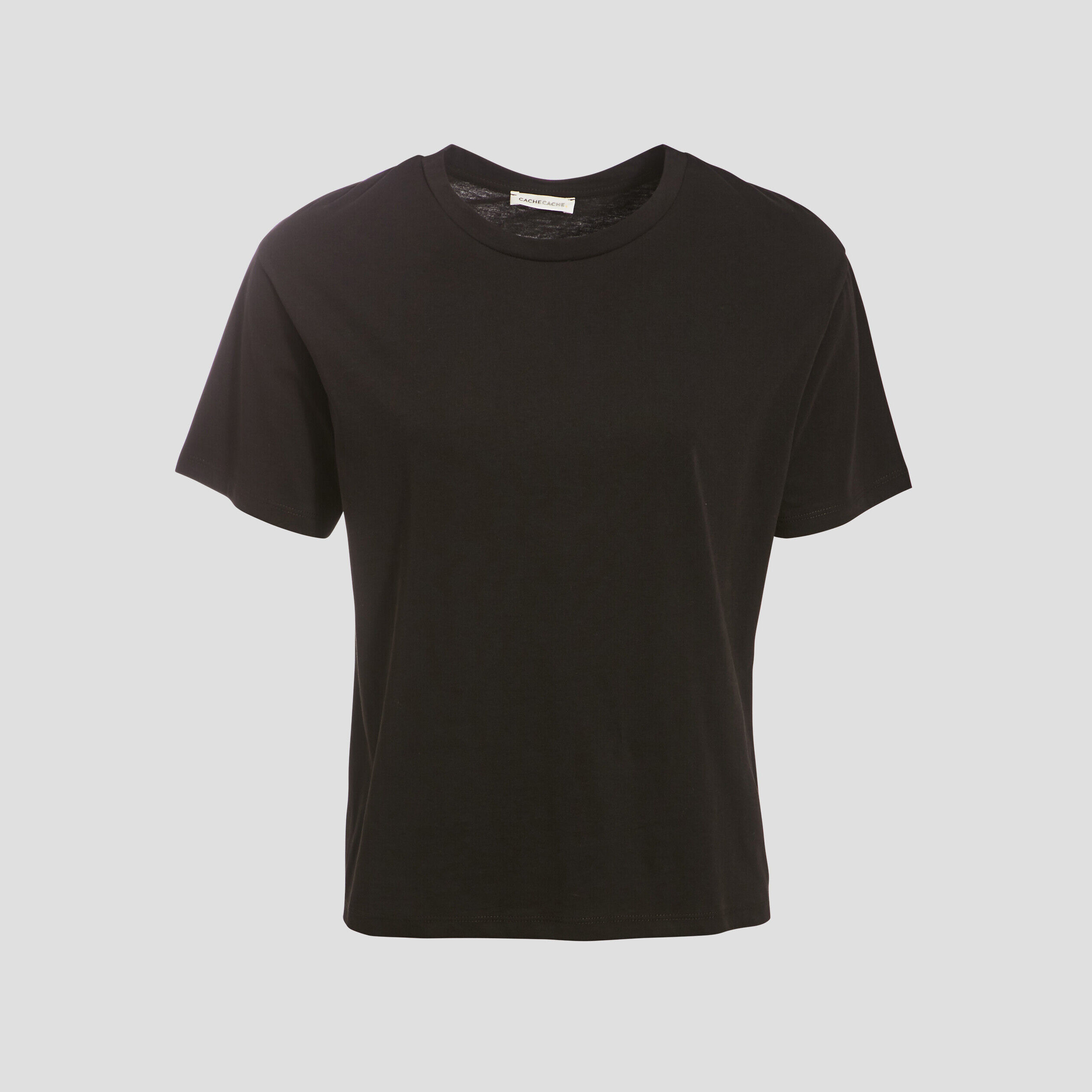 T-shirt manches courtes noir femme | Cache Cache