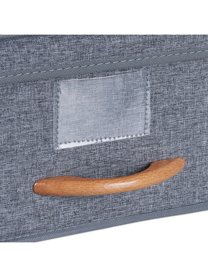 relaxdays 2 x Aufbewahrungsbox in Grau - (B)30 x (H)16 x (T)32,5 cm günstig kaufen onesize