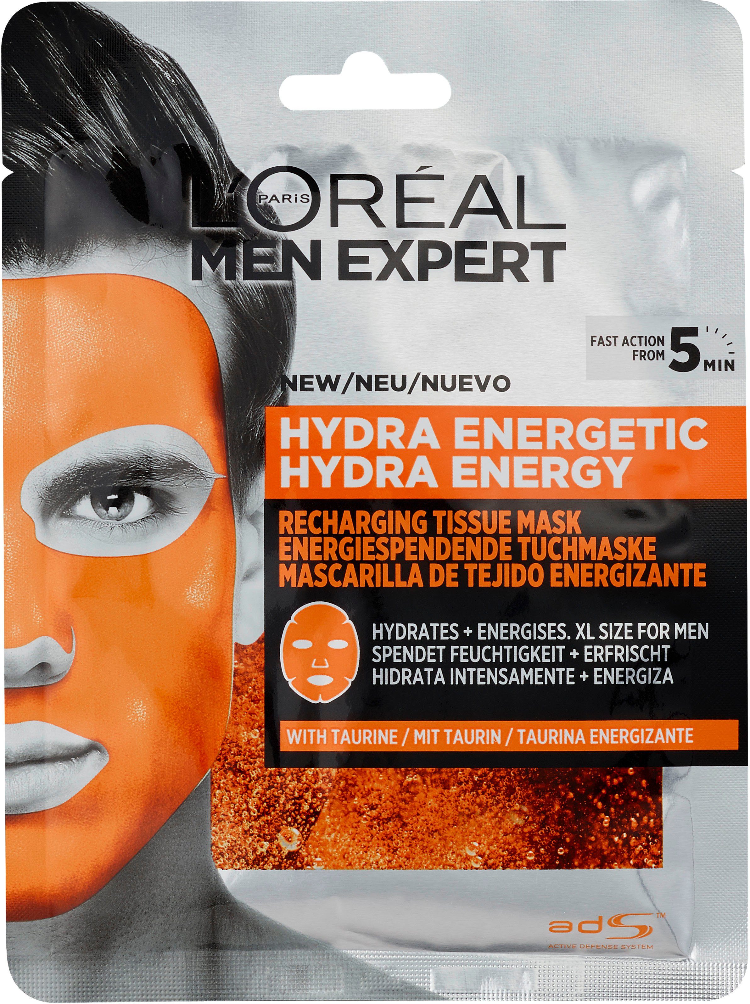 L'ORÉAL PARIS MEN EXPERT Gesichtsmasken-Set Pure Charcoal und Hydra Energy Set, 4-tlg.