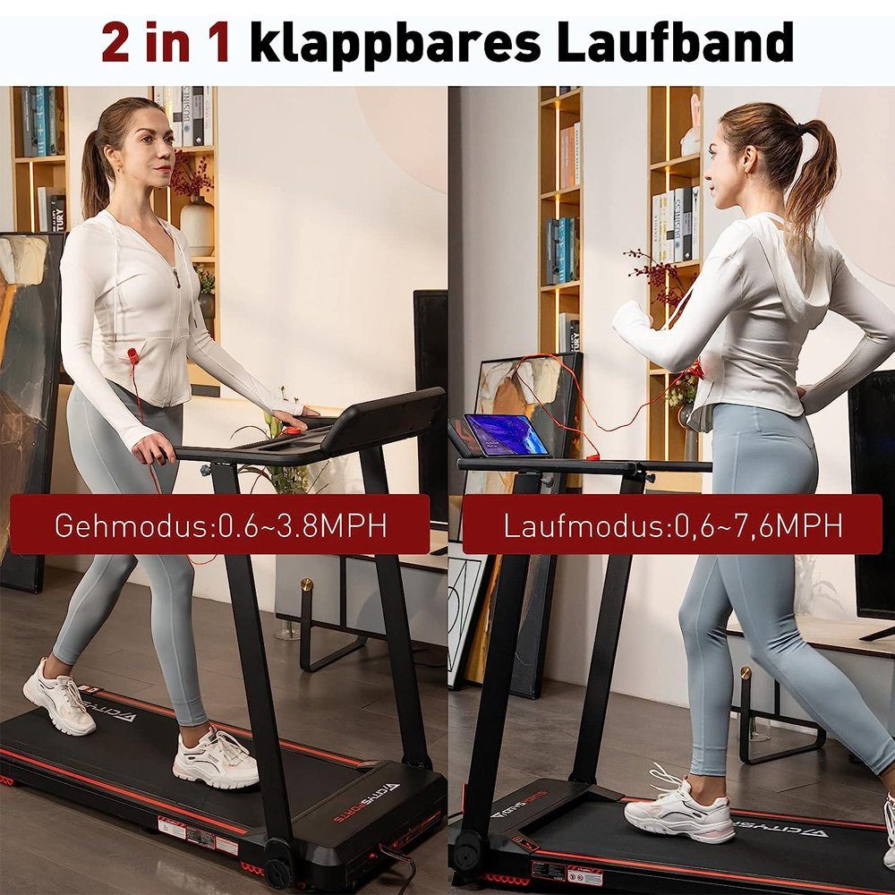 CITYSPORTS Laufband WP9, Klappbares Laufband bis 12 km/h mit APP walking jogging pad
