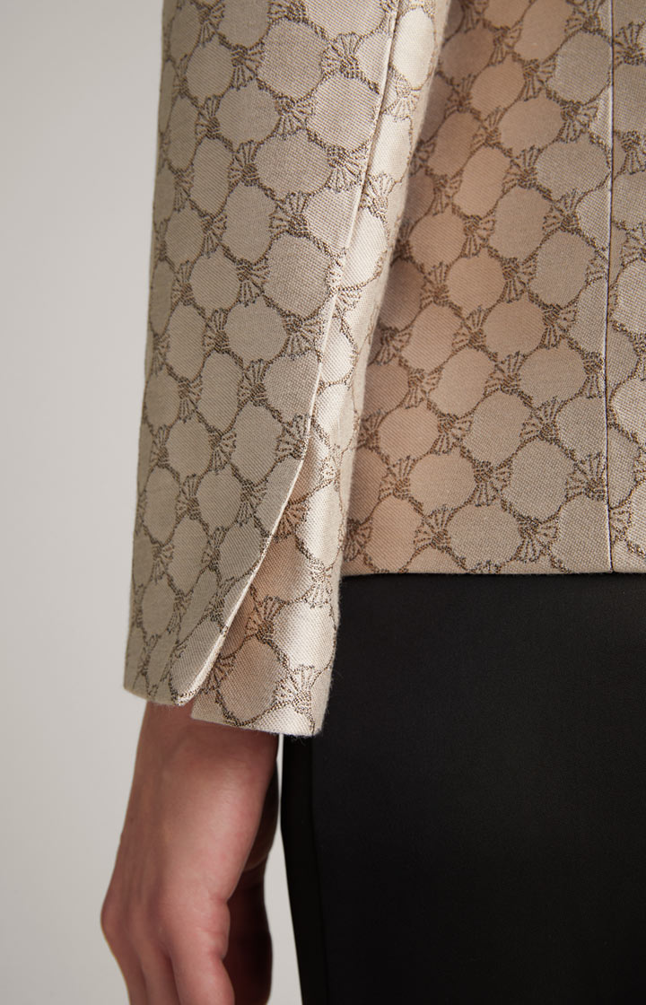 Jacquard-Blazer in Beige gemustert