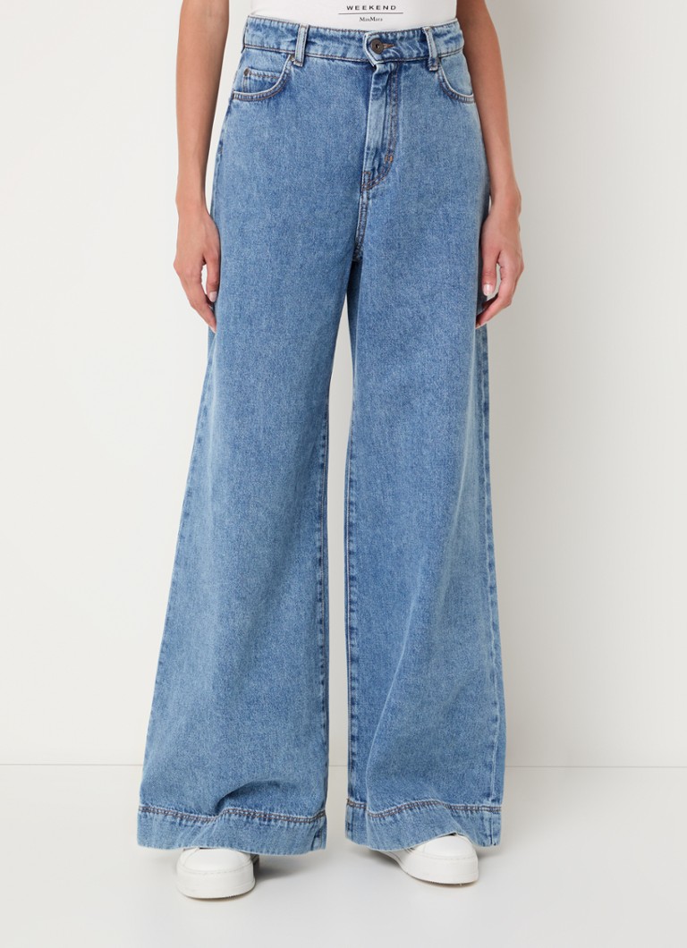 Jeans a gamba larga a vita alta MaxMara Vega, lavaggio chiaro