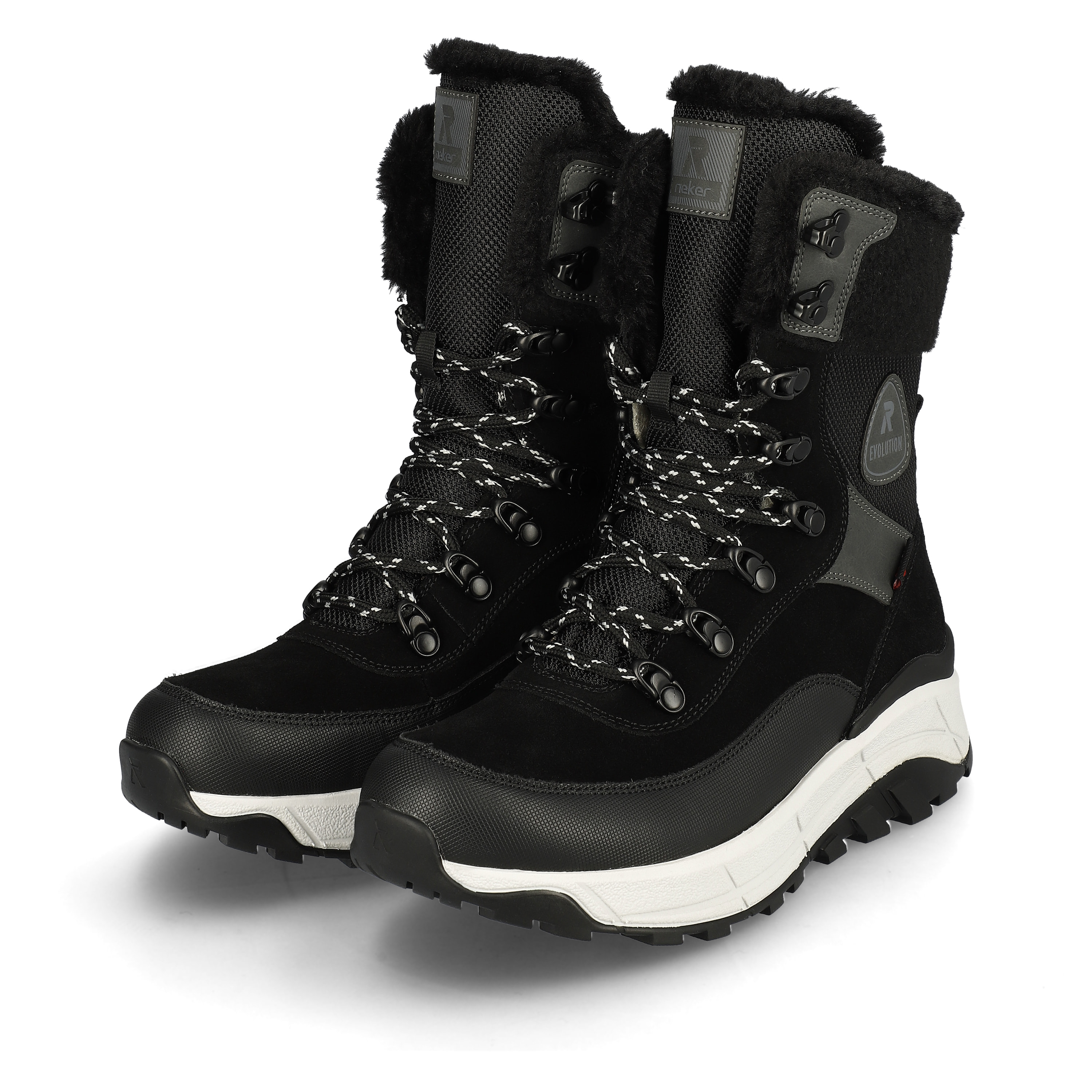 Rieker Damen Schnürstiefel steel black