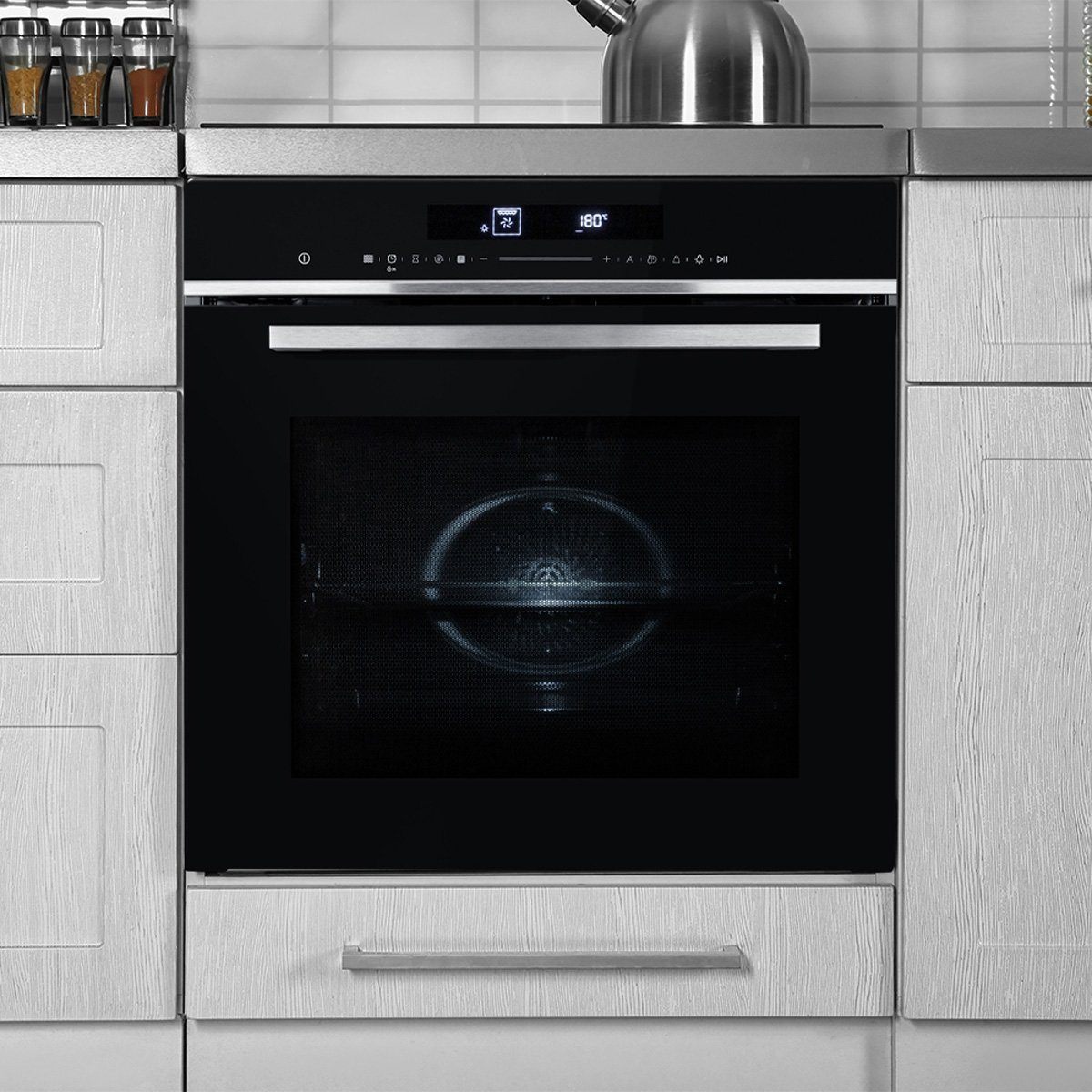 KKT KOLBE Einbaubackofen Einbau-Mikrowelle EBM8018S, DampfClean, 60cm / 72 l / Autark / 3D-Heißluft / Touch / LCD-Display / 5 Ebenen