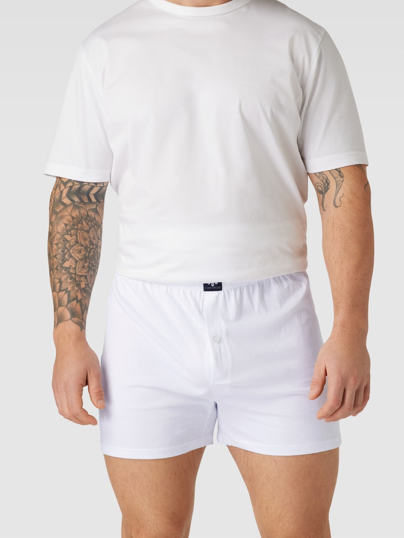 PLUS SIZE Boxershorts mit Label-Patch im 2er-Pack in weiß