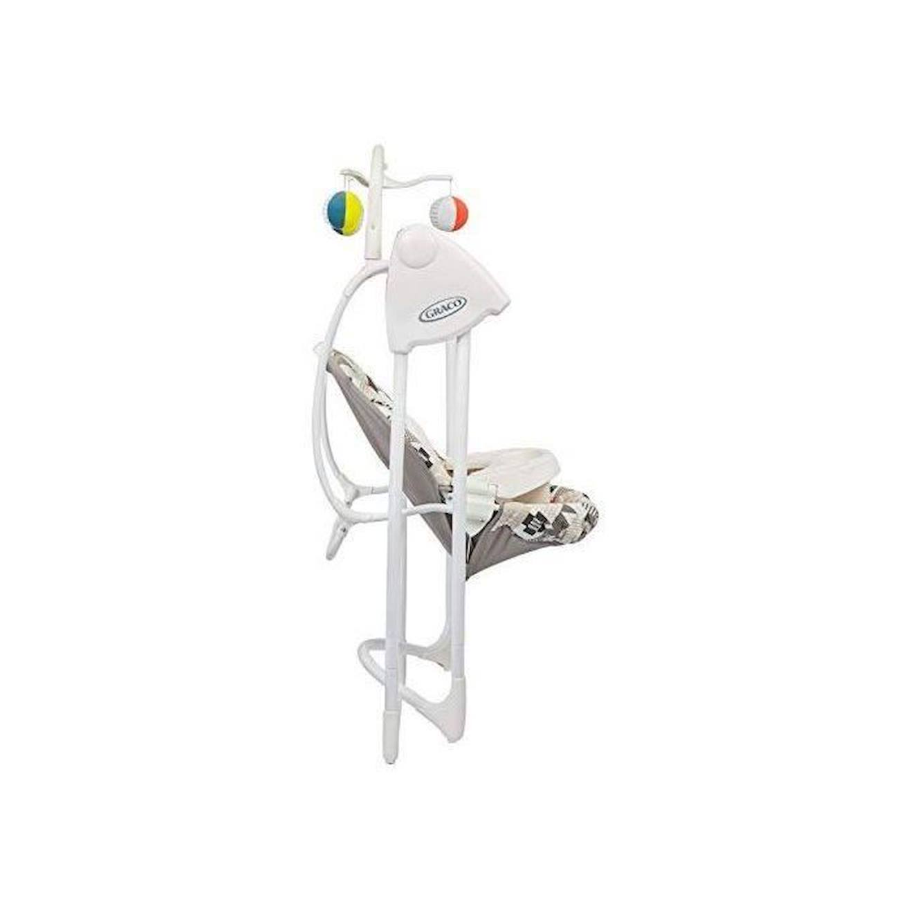 Graco Lovin Hug Balançoire électrique avec arche de jeu pour bébé et table à partir de 0 mois pour nouveau-né, balançoire électrique blanc
