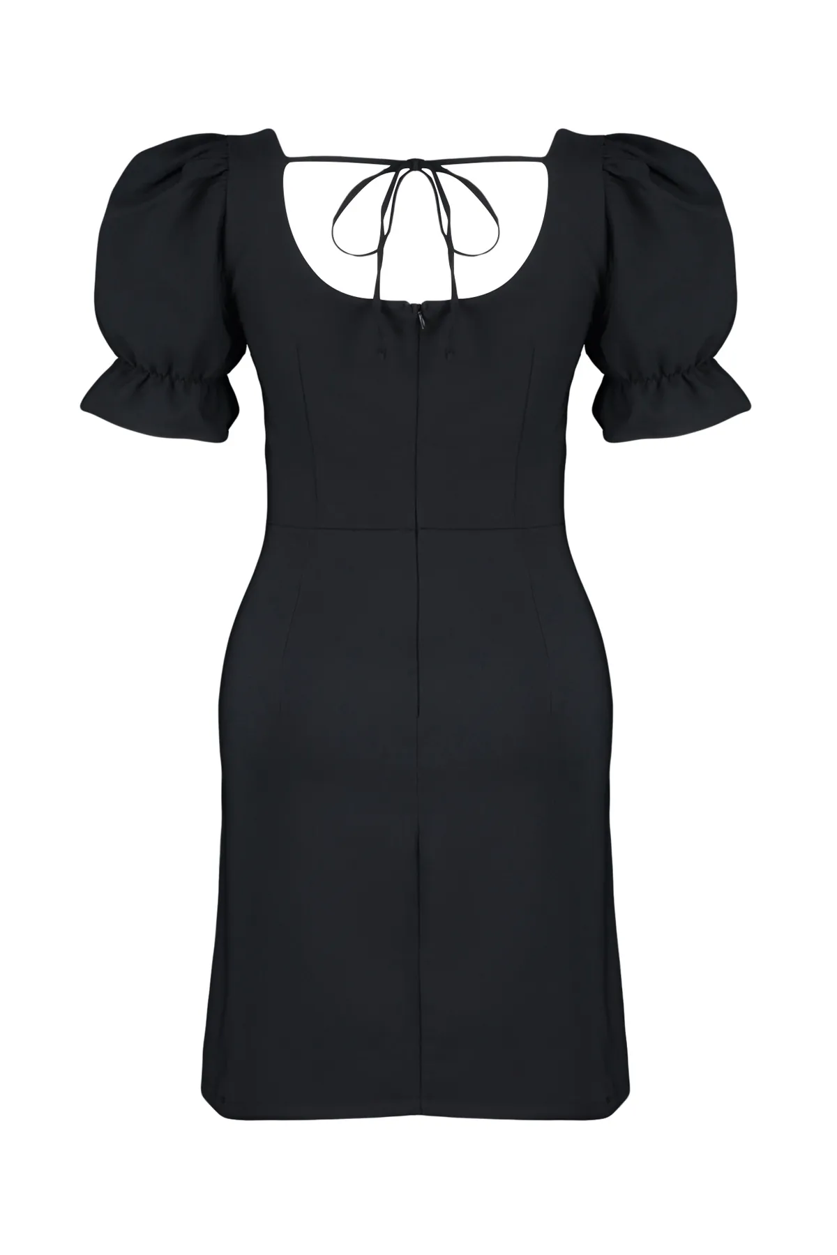 Trendyol Curve  Schwarzes A-Linien-Minikleid aus Webstoff TBBSS24AH00017