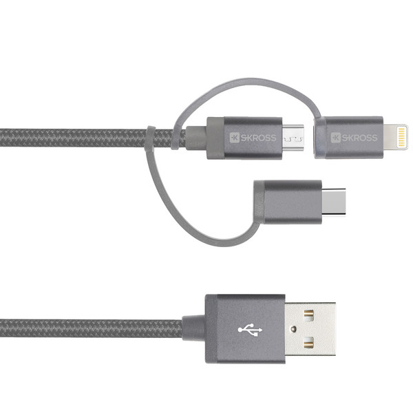 3IN1 CABLE 1,2M (MICRO USB / USB-C / LIGHNING)