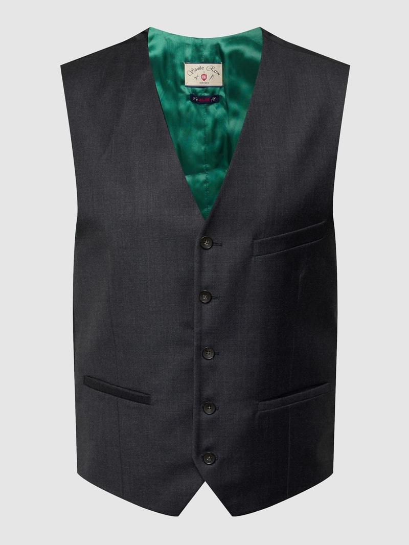 Slim Fit Weste aus Schurwolle - 'Savile Row' in dunkelgrau