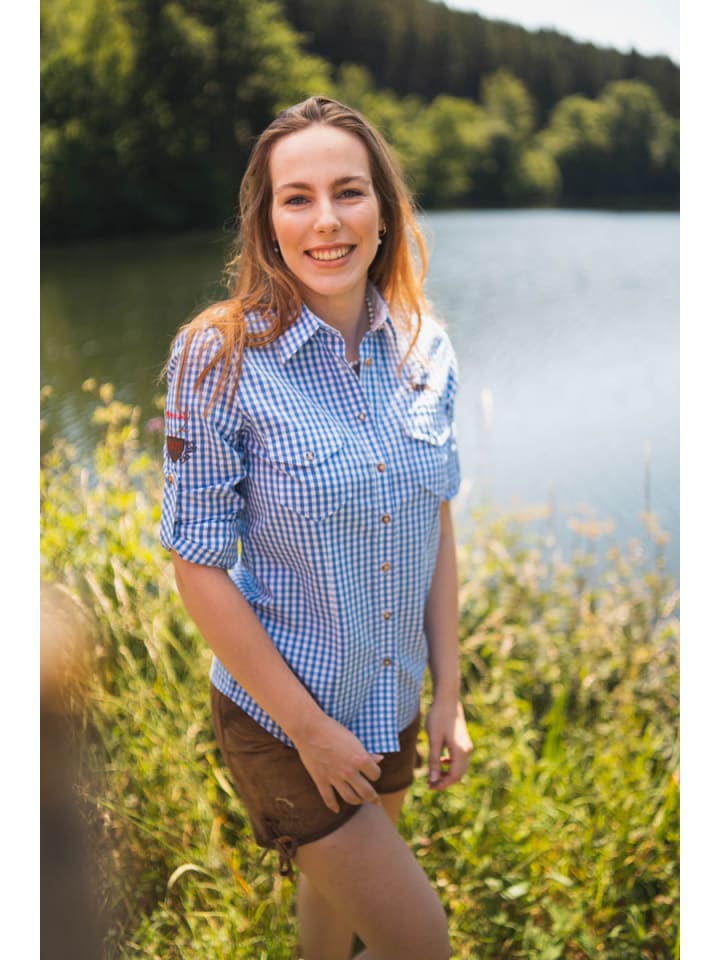 OS-Trachten Trachtenbluse Fronix in jeans günstig kaufen
