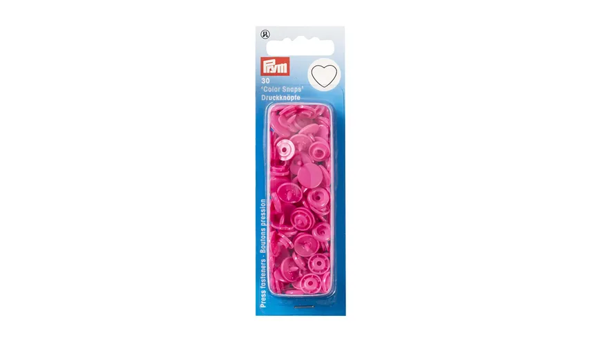 Prym nähfreie Druckknöpfe Color Snaps Herz pink pink