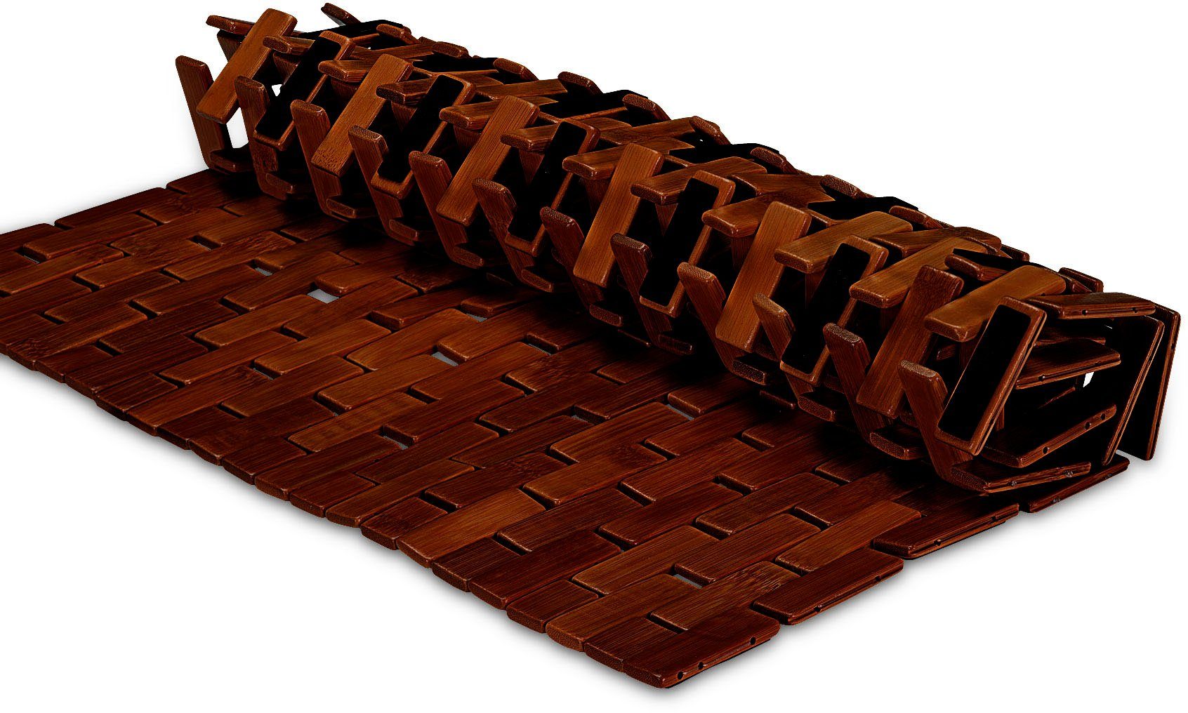 Badematte Palito Kleine Wolke, Höhe 5 mm, rutschhemmend beschichtet, Bambus, Holz, rechteckig, Holzmatte, 100% Bambus, 50x70 cm