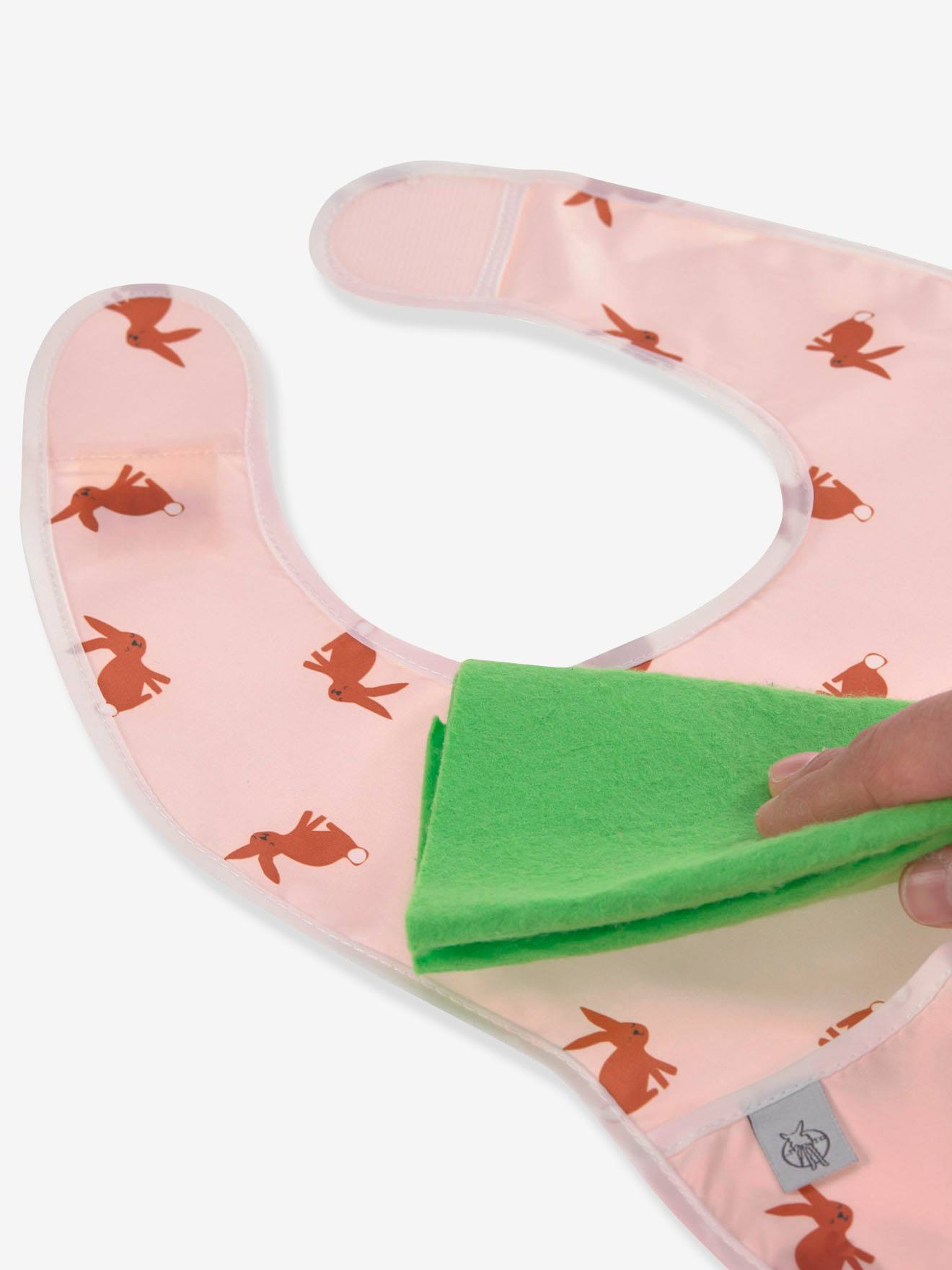Lässig Baby Lätzchen-Set mit Auffangtasche LITTLE FOREST LÄSSIG - weiß+rosa