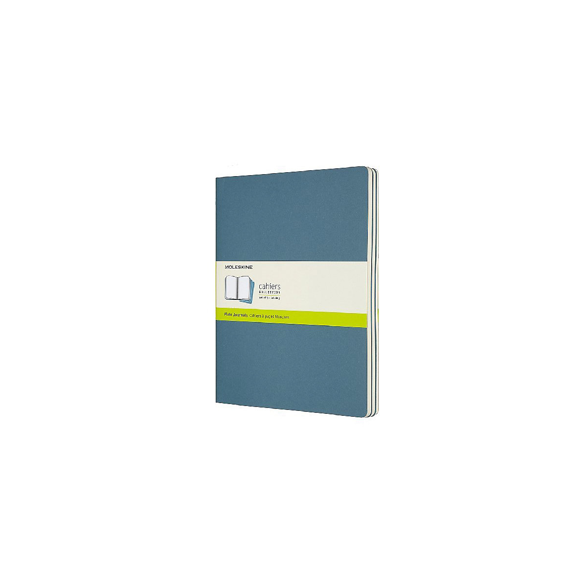 Moleskine Cahier Notizhefte Blanko, Xlarge, Kartoneinband, 3er Set, Lebhaftes Blau